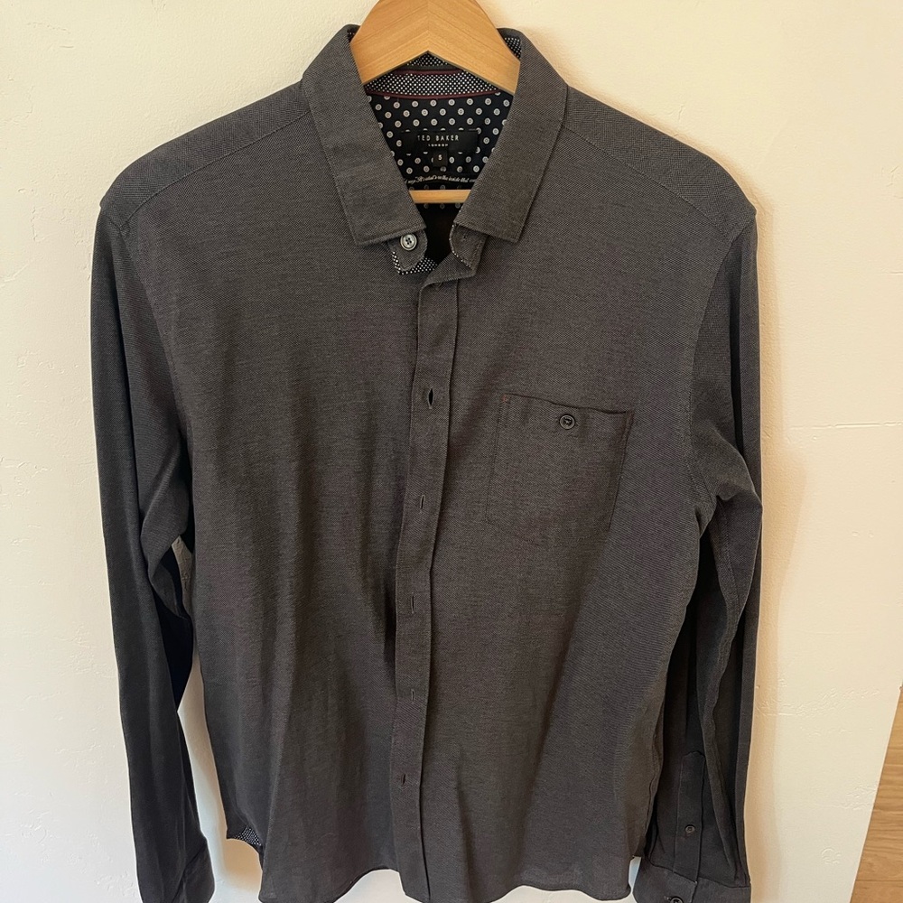 Ted Baker Charcoal Button-Down Shirt